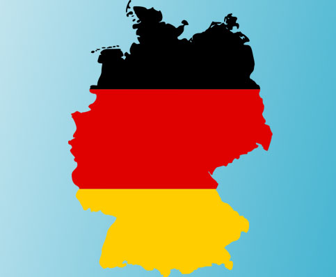Germany-map-flag-blue-background