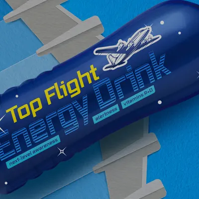 energy-drink-label-package-flies-high-as-airplane