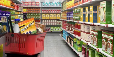 basket-filled-with-groceries-in-grocery-store-aisle