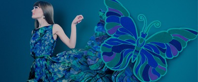 woman's-blue-dress-transforms-into-butterfly