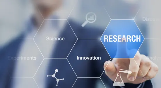 man-touches-word-Research