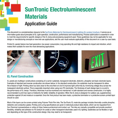 SunTronic-Electroluminescent Materials Application Guide