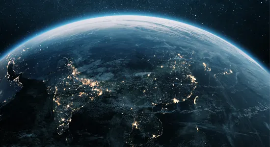 global view of Asia from space