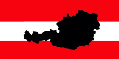 Austria flag and map