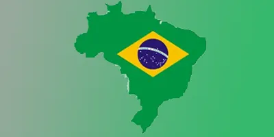 Brazil flag and map