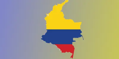 Colombia map and flag