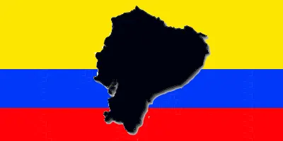 Ecuador map and flag